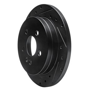 Mercedes-Benz ML320 Brake Rotor (1) - Rear Left - R1 Concepts - Drilled & Slotted - Black - `98-`05